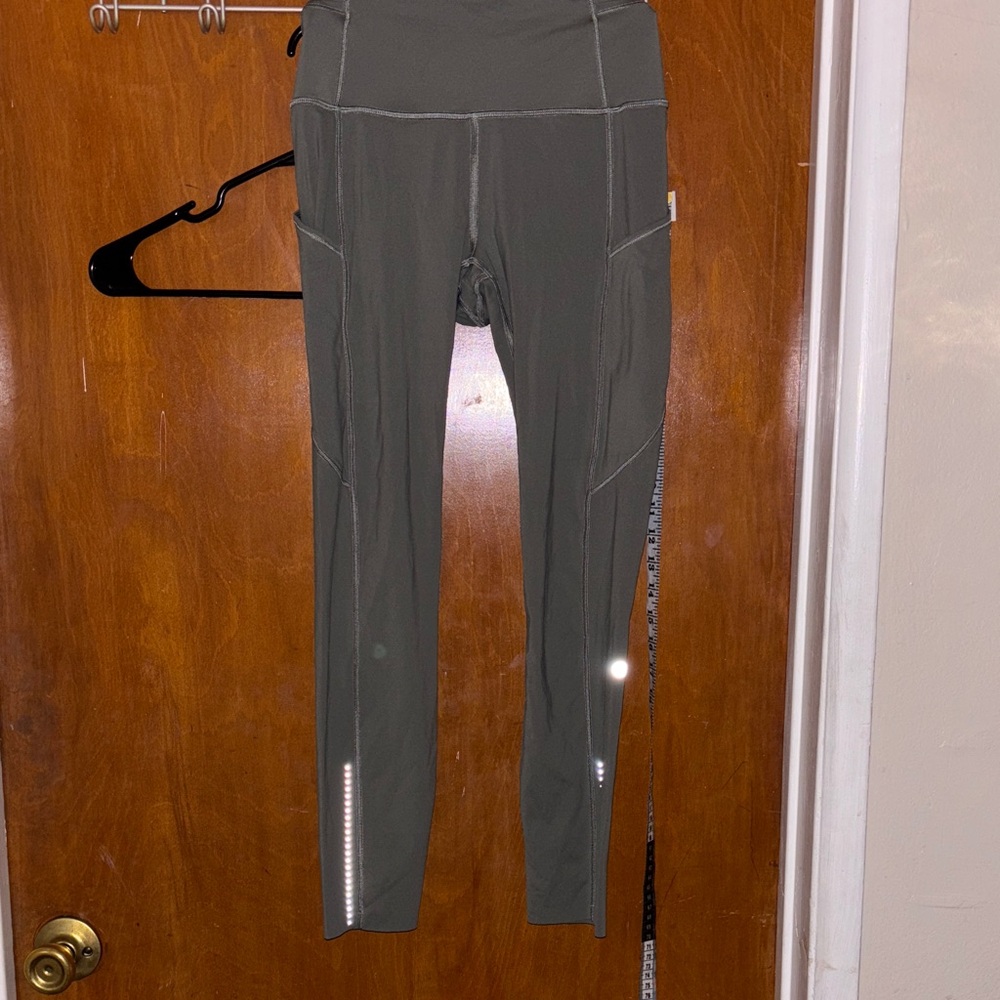 Olive Green High-Waisted Leggings